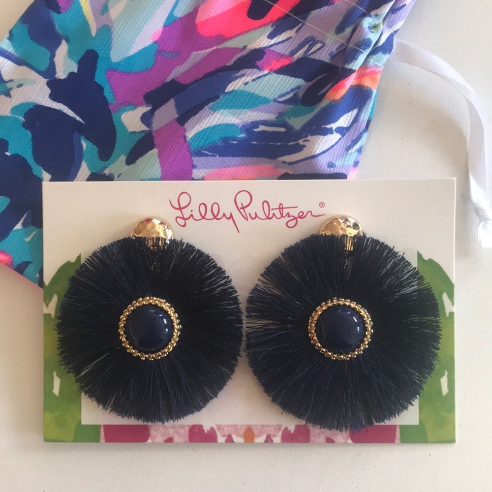 Lilly Pulitzer Blue Fan Earrings NWT ✨